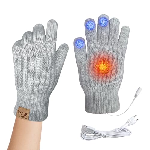 Carreuty Winter Beheizte Handschuhe Herren und Damen, USB Beheizte Handschuhe Nicht Slip für Touchscreen Winter Vollfinger Winterhand Wärmende für Klettern Wandern...