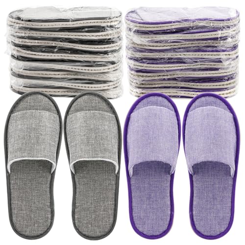 Frcctre 16 Pairs Disposable Slippers, Cotton Linen Open...