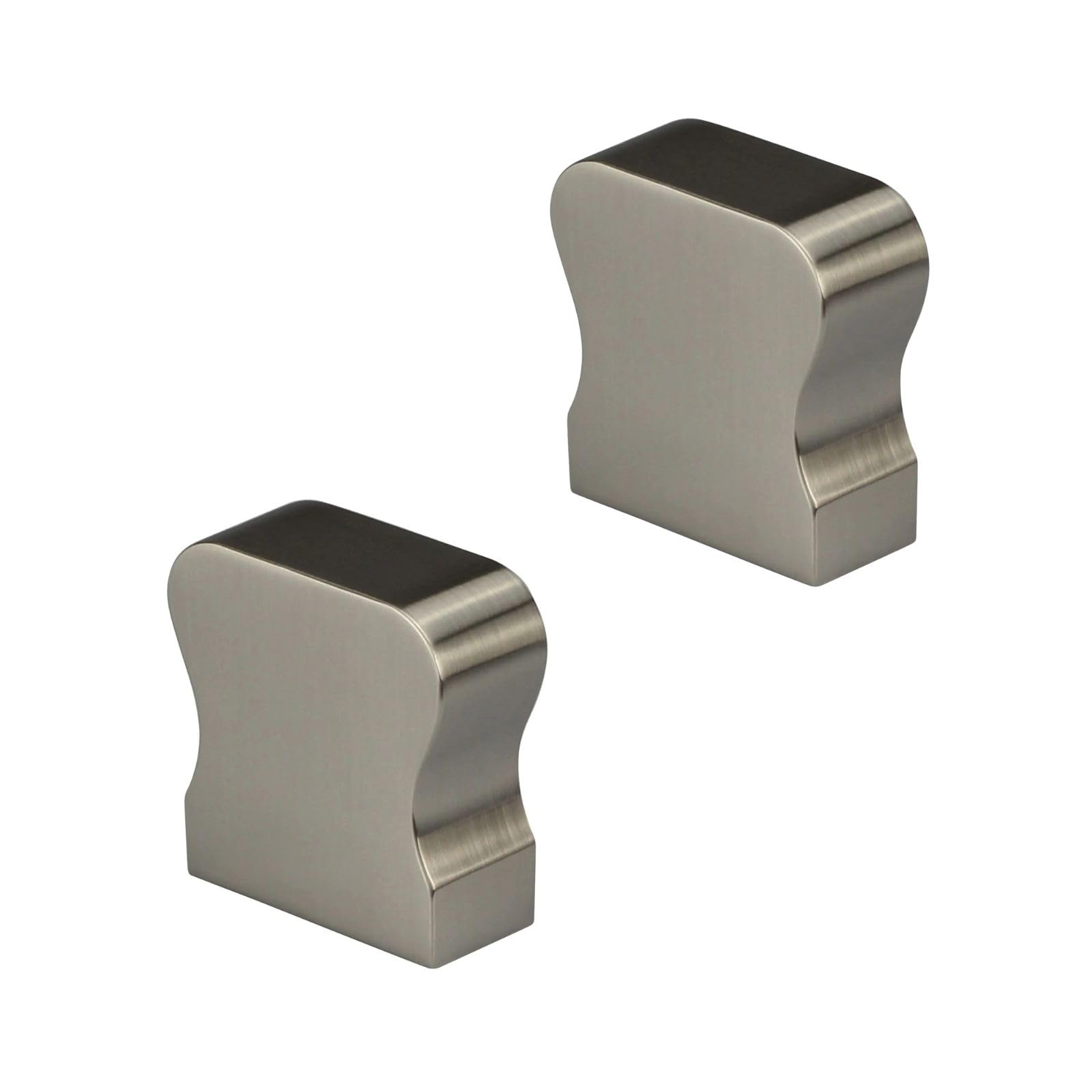 Jackson Woodturners Brushed Nickel Finish Brushed Nickel Hr Handrail End Caps Pair For Hr Profile Handrails Modern Staircase Accessories