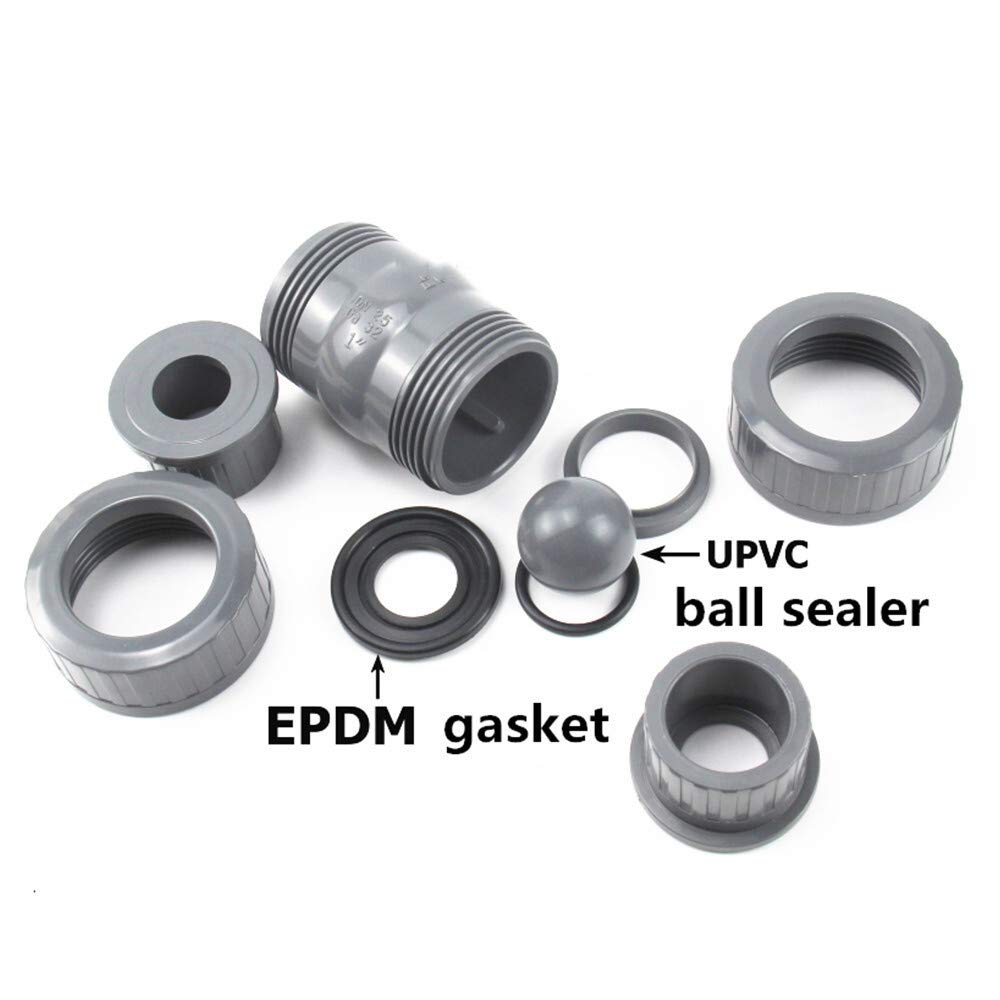 Zawór zwrotny UPVC 20-63 mm podwójny związek wartość zwrotna zapobiega cofaniu się złącza rur wodnych (DN32)