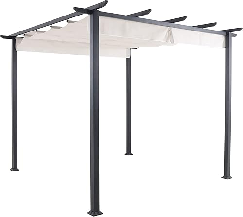 Miniatura 9 de Hanover Toldo gris ajustable de acero de 8 x 10 pies, marco de metal resistente con revestimiento de polvo protector contra la intemperie