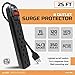 Digital Energy 6-Outlet Surge Protector Power Strip with 25-Ft Long Extension Cord, Black, ETL Listed/UL Standard