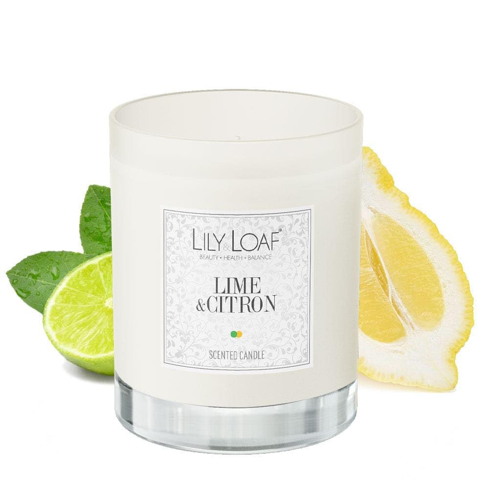 Lily & Loaf Lime & Citron Soy Wax Candle – Fresh Citrus Scented Candle, Phthalate Free, Approx. 40 Hour Burn Time