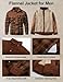 Flygo Men's Sherpa Lined Plaid Flannel Shirt Jacket Snap Button Warm Winter Jacket with Pockets(RedCoffee-M)