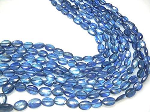 Kyanite naturelle en fil de perles ovales 7x9-8x10mm pour création bijoux et lithothérapie