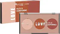 Paleta Contorno Trio Max Love Cor 3 - Definição Facial Profissional, Maquiagem que Esfuma Fácil, Custo-Benefício, Peles Morenas e Negras
