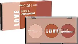 Paleta Contorno Trio Max Love Cor 3 - Definição Facial Profissional, Maquiagem que Esfuma Fácil, Custo-Benefício, Peles Morenas e Negras