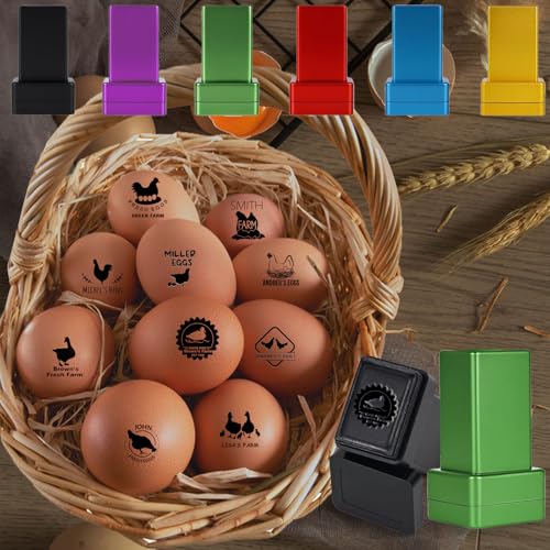 custyoulifePersonalisierte Eierstempel(1.18) Eierstempel für frische Eier einzigartige Designs für individuelle Markierungen auf dem Hof Hühnereierstempel individuell gestaltbare Stempel. (Weiß)