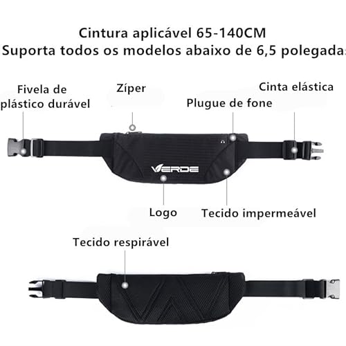 Pochete Esportes Corrida Porta Celular Academia Corrida Cinta Fiitness Cores Unissex - Cinza