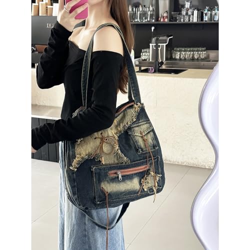 Women's Retro Y2K Denim Bag - Casual Wallet & Handbag with Large Capacity2