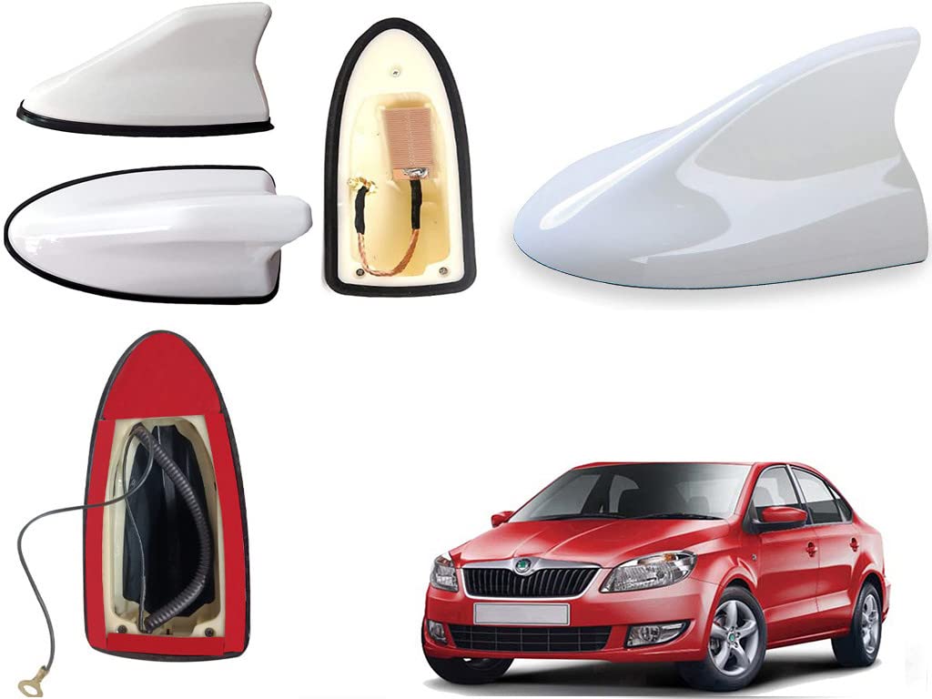 Auto Beast Shark Fin Roof top Signal Receiver Antenna for Skoda Octavia | White Color Car Antenna_1Pcs
