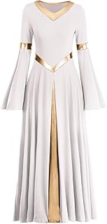 Women Metallic Praise Dance Dress Liturgical Worship Bi Color Church Praisewear