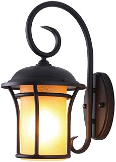 Outdoor Wall Light IP65 Waterproof Wall Lamp Vintage Wall Lighting Fixture, Metal Outside Wall Lights with Glass Shade for Balcony Terrace Garden Courtyard, E27 Socket