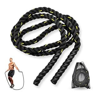 Corde à Sauter de Boxe pour Adultes, Corde à Sauter Lestée pour Homme et Femme, Corde à Sauter Lourde pour Entraînement pour la Construction Musculaire