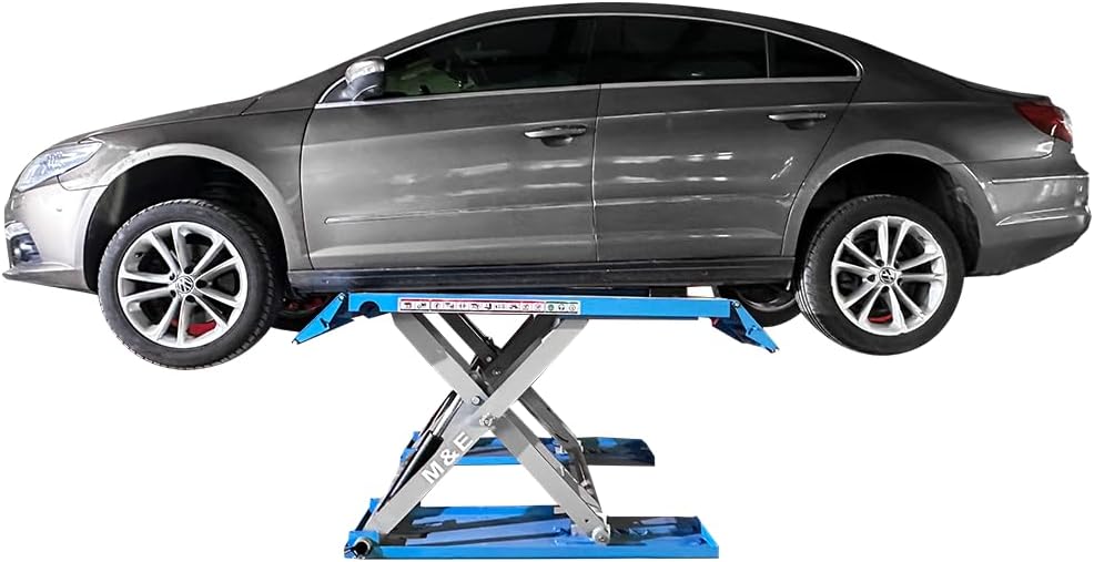 ME 7700lbs Lifting Capacity Mid-Rise Scissor Lift 110V Pneumatic Release Mid Rise Lift Automotive Car Lift Jacks ME-8XP-110V