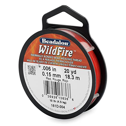 Rosca adherida térmicamente Beadalon Wildfire roja, el hilo ideal para crear joyas 2