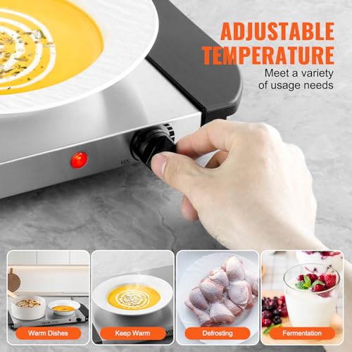 Image of VEVOR Electric Warming Tray, Food Warming Trays for Buffet, Warming Trays with Adjustable Temperature Control, Portable Stainless Steel Food Warmer, Hot Plate Perfect for Parties, Catering, Holidays