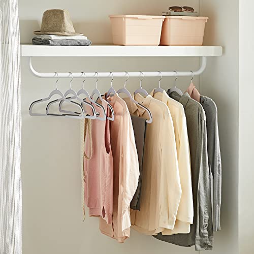 Songmics Clothes Hangers, Pack Of 50 Plastic Coat Hangers, Non-Slip, Space-Saving, 0.2 Inches Thick, 17.7 Inches Long, 360° Swivel Hook, Light Gray And Dark Gray Ucrf50G #TOP2