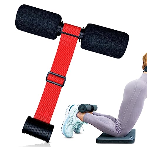 NordStick Nordic Hamstring Curl Strap The Original Hamstring Curl Exercise for Home and Travel - 5 Second Set Up for Nordic Curl, Sit Ups, Abs, Core Strength Training - 350 pounds - Ruby Red