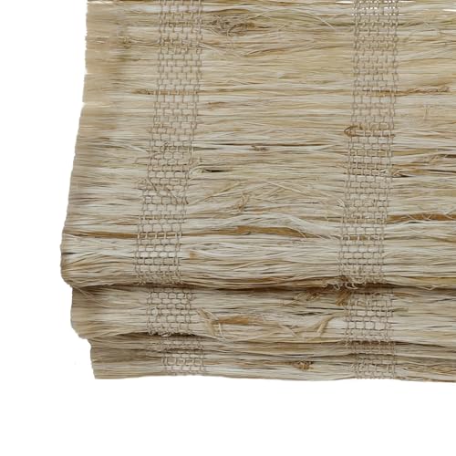 Image of TWOPAGES Cordless Roman Shade No Drill Customized Ramie Roman Blind Light Filtering Roman Window Shade for Kitchen Indoor Windows, Almond, 1 Piece