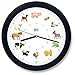 KOOKOO KidsWorld Black-Blue, Wall Clock for Children with Natural Sounds, 12 Farm Animals