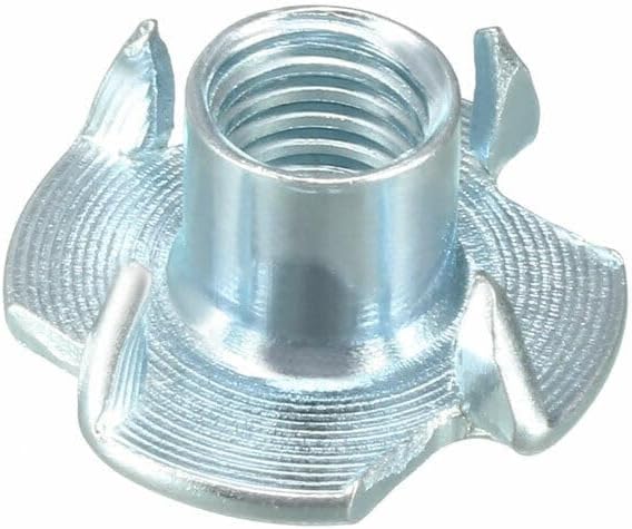 Toolparts And Accessories 100Pcs M8 4 Pronged Tee Nut T-Nut For Rock Climbing Holds Wood Cabinetry (#CN#130824-02963)