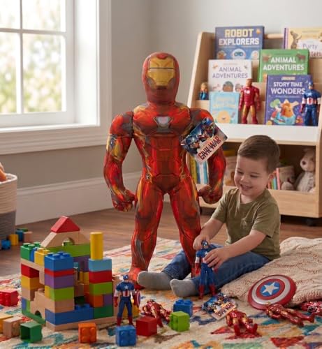 Image of Marvel Captain America Civil War Iron Man Plush Pillow Buddy - Super Soft Kids Character Cushion, Polyester Microfiber Pillow for Bed, Sofa & Travel, Gift for Boys & Girls