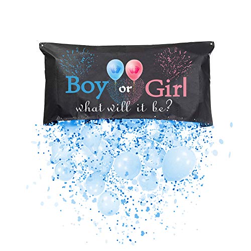 partyGO Gender Reveal Party Supplies Gender Reveal Confetti Cannon Powder Gender Reveal Smoke Cannon Gender Reveal Ideas Baby Shower Balloon Drop Bag (Boy)