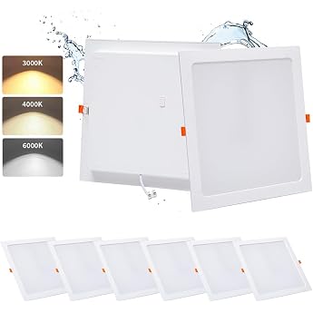 LED Ceiling Light Square 36 W 3CCT 5000LM Cut-Out Diameter 253-263 mm Pack of 6 [Energy Class B]