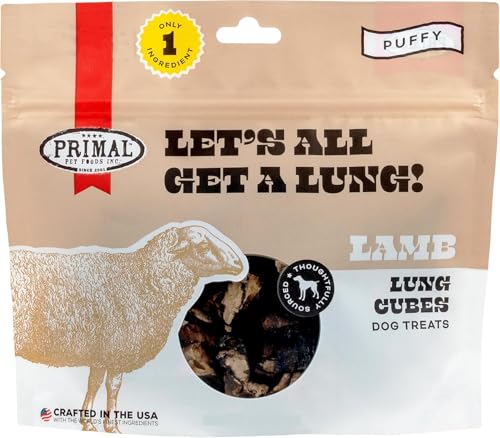 Primal Let's All Get a Lung, Dog Treats, Lamb Lung, 1.5 oz