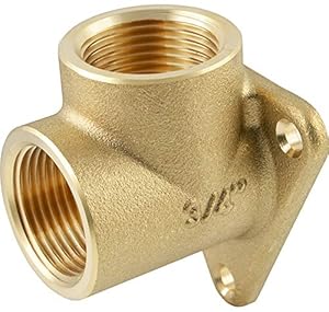 Fittingteile Messing T-Stück mit Wandbefestigung