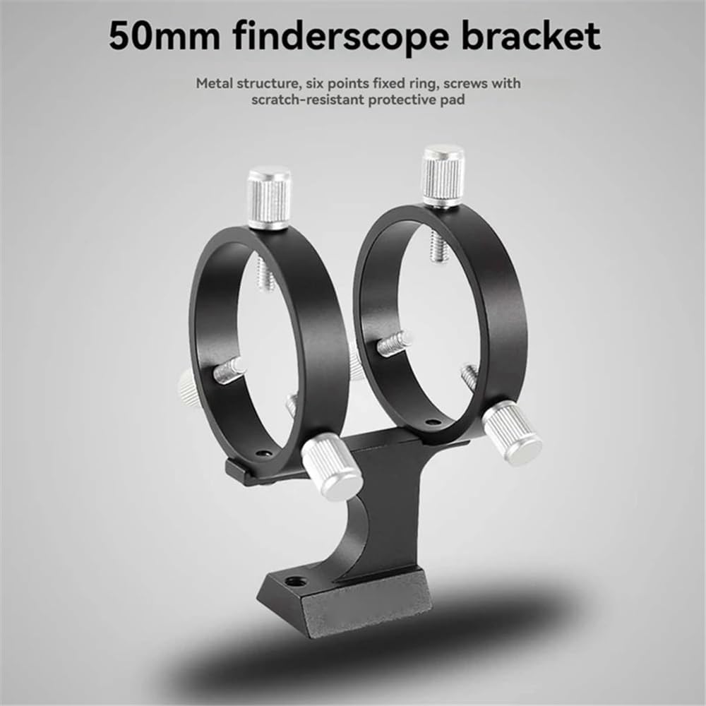 望遠鏡アクセサリー 調節可能なファインダーブラケット 50mm ダブルリング 6点ネジガイドスコープマウント 天体望遠鏡用 望遠鏡接