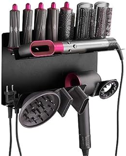 Hosoncovy Aluminum Alloy 2 in 1 Wall Mount Holder Wall Stand Wall Organizer for Dyson Supersonic Hair Dryer and Dyson Airwrap Styler Accessories