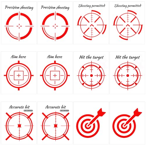 12pcs Toilet Aiming Stickers Waterproof Potty Training Stickers for Boys Red Pee Decals for Bathroom Urinal & Restroom Toilet Bowl
