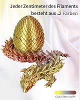 LANDU Silk PLA Filament Tricolor Silk PLA Filament 1,75mm 1kg 3D Drucker Filament 3 Color Silk Hochglänzende Oberfläche Maßgenauigkeit +/-0.02mm,Silk Gold Silber Kupfer – Ansicht 2