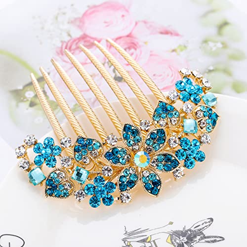 2 Pcs Flower Bridal Hair Comb Rhinestone Barrette Hairpin For Women Decorative Chinese Style Hair Clips Hair Accessories #TOP1