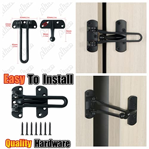 Alise Swing Bar Door Guard,Door Guard Latch Lock For Front And Inside Doors,Door Clasp Hinge Anti-Theft Gate Latches Child Proof Safety Locks,Door Stopper Guard For Home Security,Matte Black #TOP5