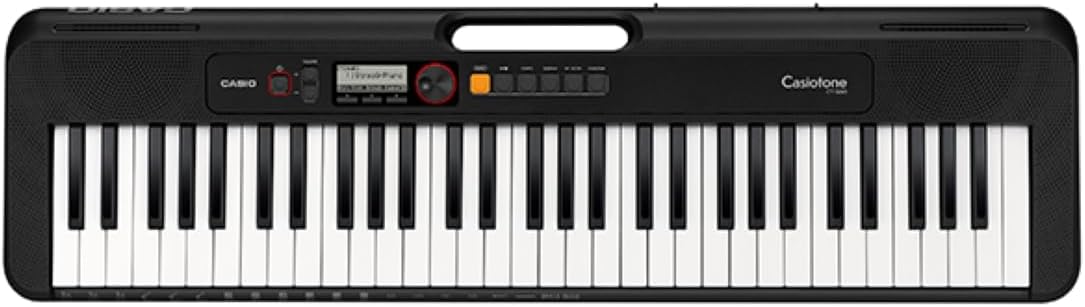 Casiotone CT-S200 – 61-Key Portable Keyboard for Beginners | 400 Tones, 77 Rhythms, LCD Display, Dance Music Mode, USB-MIDI, Stereo Speakers | Includes Power Supply & Music Rest | Black