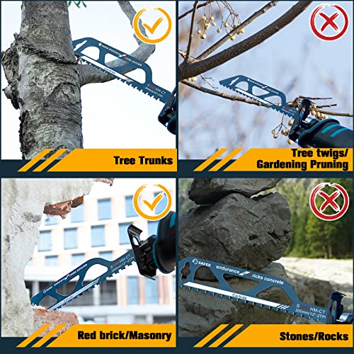 Saker Saw Blade-Demolition Masonry Reciprocating Hard Alloy Saw Blades For Cutting Wood,Porous Concrete,Brick 12”/300Mm #TOP3
