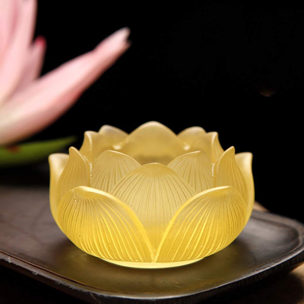 Photophore lotus en statue translucide style bougeoir haut de gamme