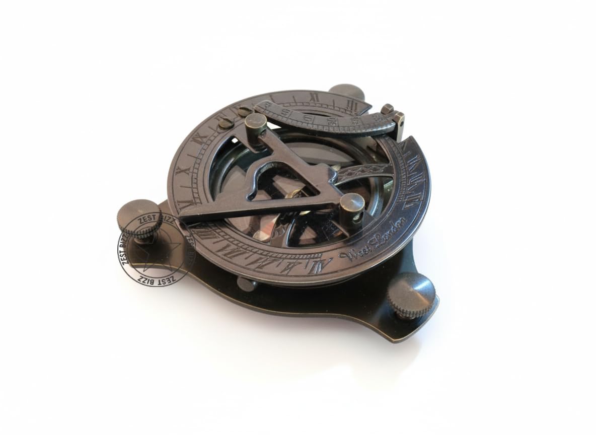 Antique 3 Inch Sundial Compass Great Gift Item (VFCD)-image-15