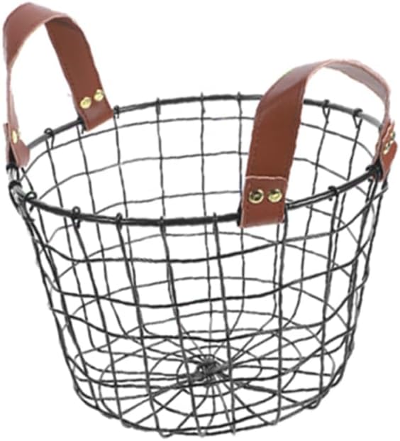 Toyvian Large Wire Storage Basket Outdoor Firewood Holder Metal Mesh Laundry Hamper Round Organizer Bin
