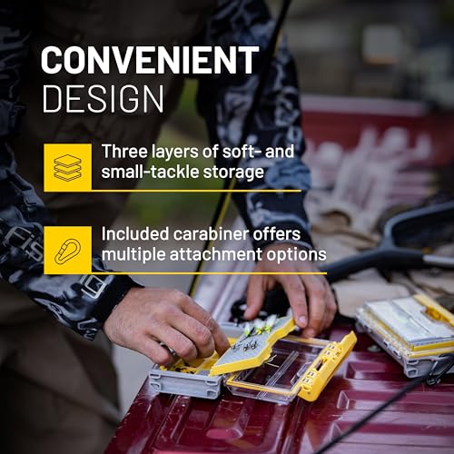 Image of Plano Edge Micro Fly Storage Box, Gray and Yellow, Waterproof and Rust-Resistant Customizable Fishing Tackle Organization