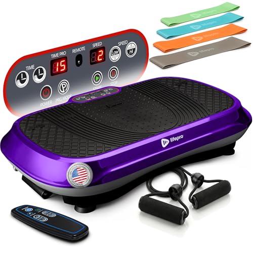 Image of Lifepro Waver Vibration Plate Exercise Machine - High-Intensity Vibration Plate for Lymphatic Drainage - Full-Body Workout Vibrating Platform with Loop Bands - Fitness Equipment for Strength & Toning