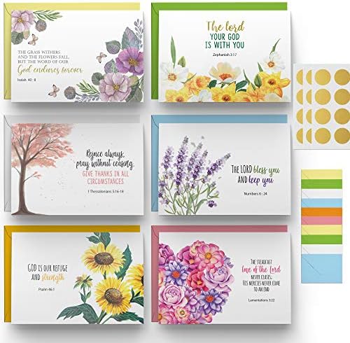 Dessie 60 Inspirational Christian Greeting Cards 4x6. 6 Bible Verse Cards. Encouragement Cards. Scri...