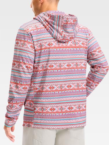 Men's Golf Hoodies Fleece Athletic Hooded Sweatshirt White Red Stripes,XL - image 3