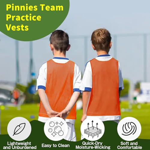 Image of 6 Pack Pinnies Team Practice Vests for Child Youth Teen Adult, Mesh Scrimmage Jersey for Soccer Football Basketball