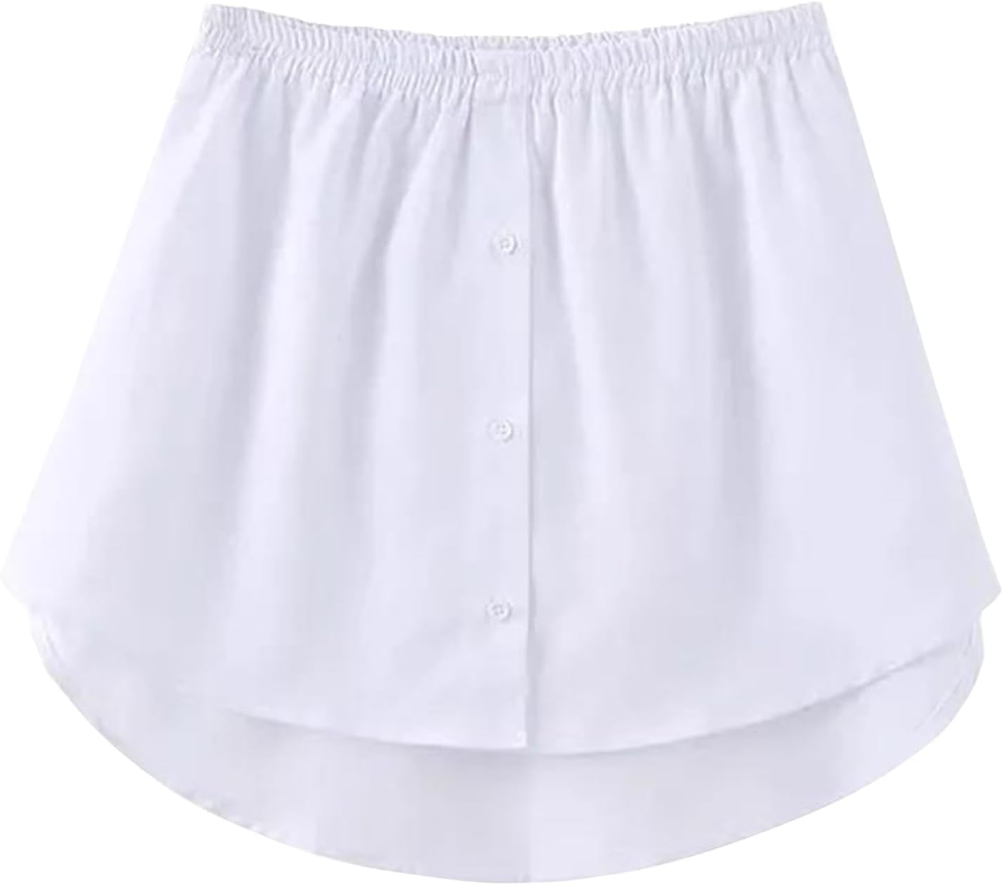 OBBUE Women's Mini Adjustable Shirt Extender Removable Layering Half Length Underskirt with Buttons