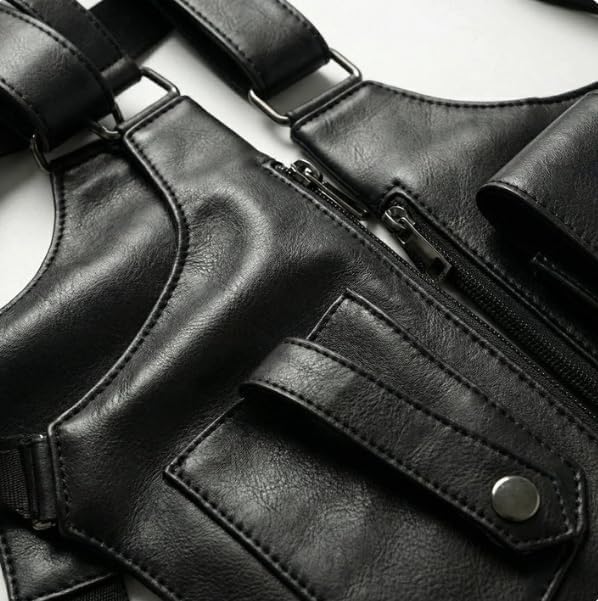 Heritage Shoulder Bag Anti-Theft Hidden Strap Premium Leather Adjustable Underarm Shoulder Bag for Men & Women Satchel (Black) — view 4