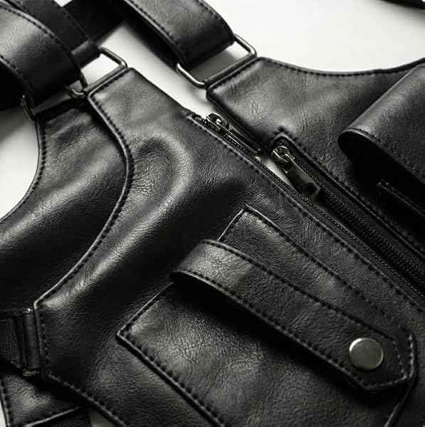 Heritage Shoulder Bag Anti-Theft Hidden Strap Premium Leather Adjustable Underarm Shoulder Bag for Men & Women Satchel (Black) - 4
